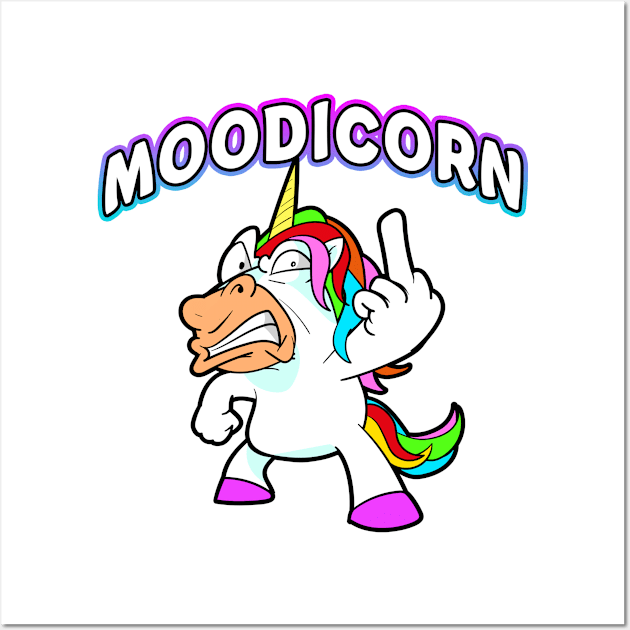 Moodicorn Angry Unicorn Wall Art by Shawnsonart